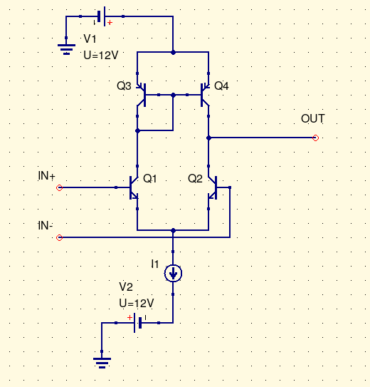 Front end of a differential amplifier