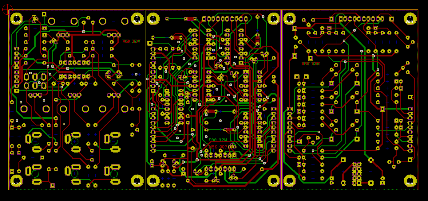 KiCAD screen shot of Leapfrog PCBs