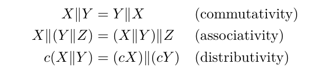 algebraic laws for the || operator
