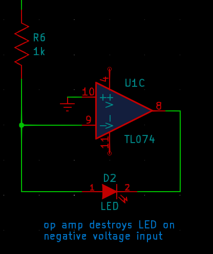LED current driver liable to apply reverse current