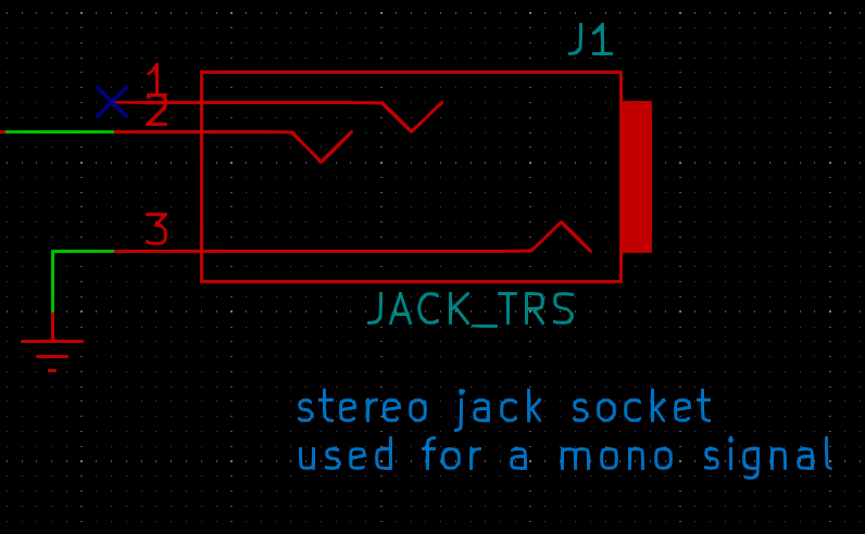 stereo jack misapplied to a mono signal