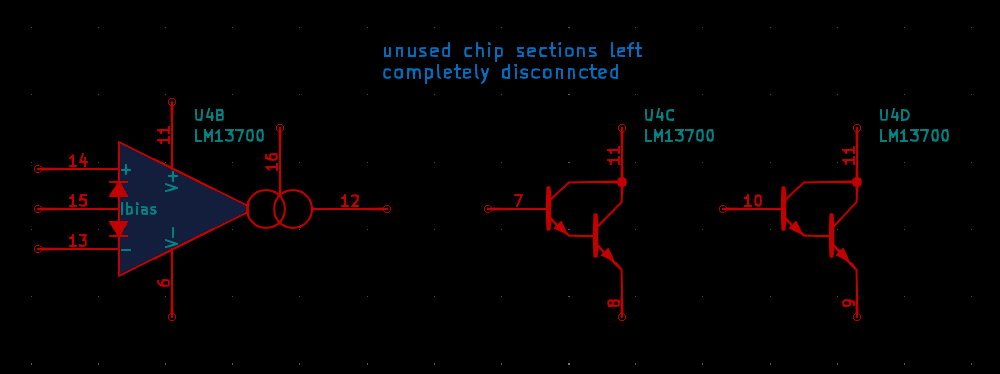 unused chip sections not properly deactivated