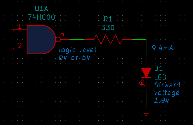 logic gates circuits led