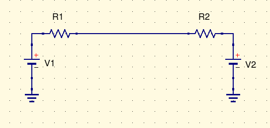 two Thévenin equivalent
circuits connected together