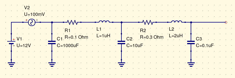 equivalent circuit
of power distribution