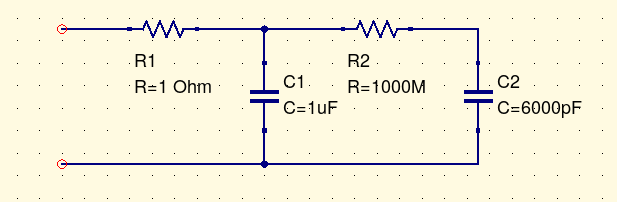equivalent circuit of a
capacitor with soakage