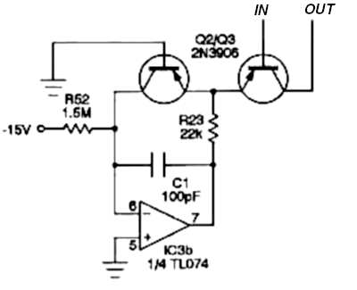 temperature-compensating pair from the 555 VCO