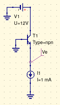 simulation circuit for illustrating temperature sensitivity