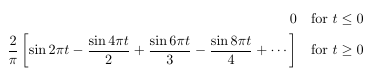 expansion of gated sawtooth as gated sine waves (math)