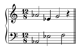 one bar of music representing a lysine residue