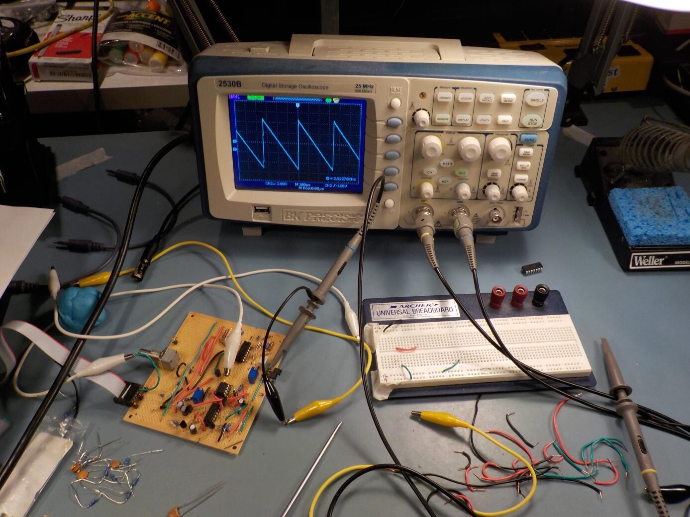 Three op-amp core undergoing testing