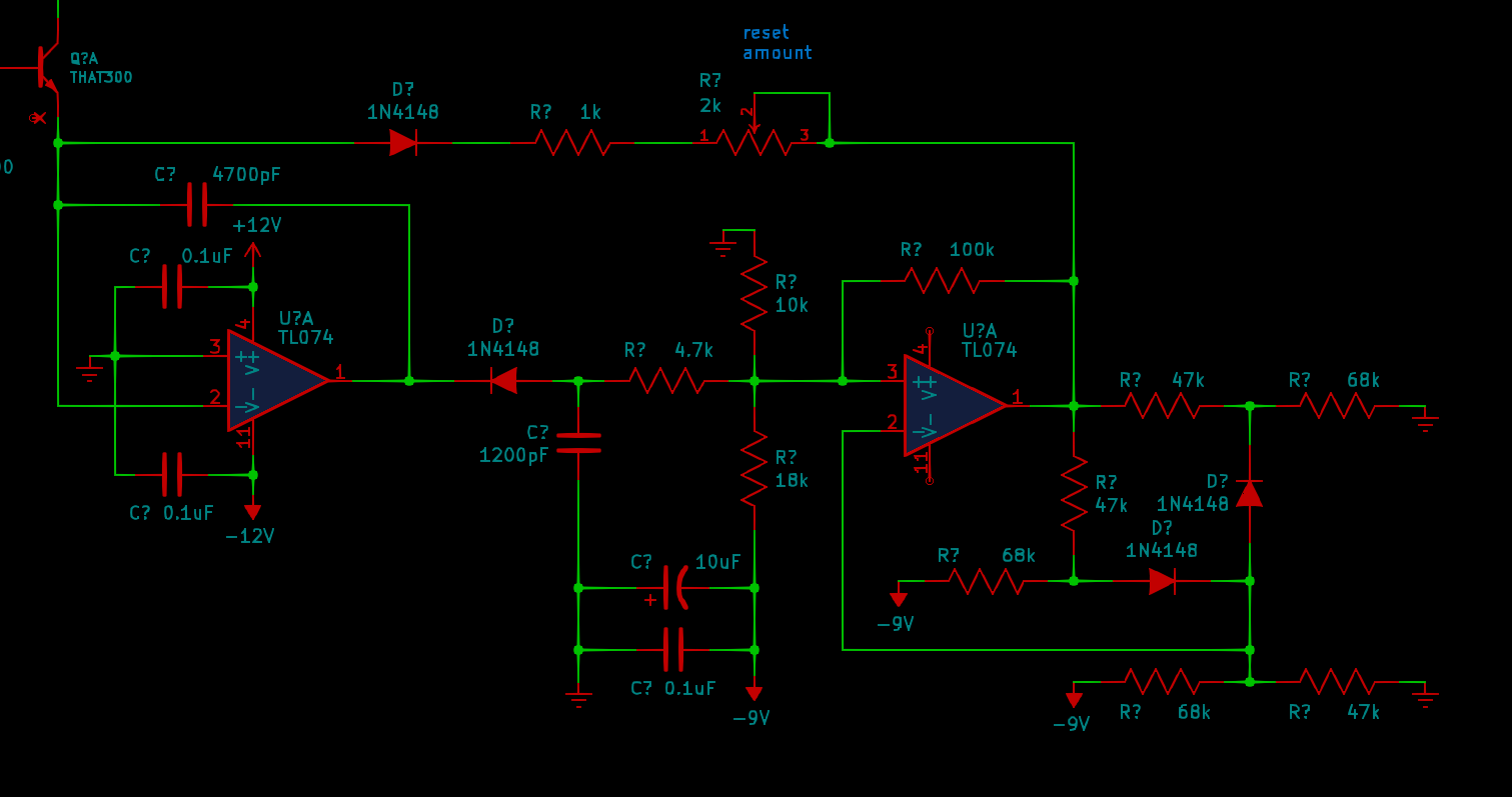 Constant-charge sawtooth core schematic with two op amps