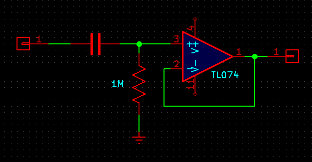 AC-coupled buffer with capacitor and resistor