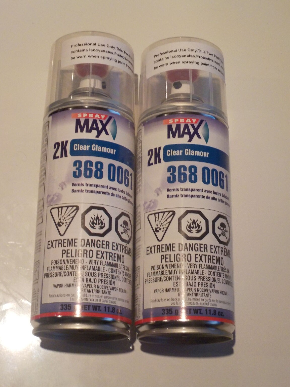 two cans of 2K spray polyurethane clear coat