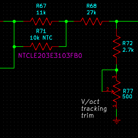 Leapfrog temperature compensation network