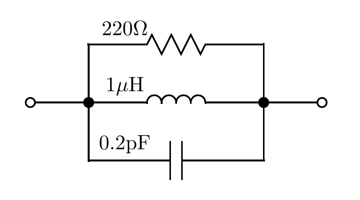 approximate equivalent circuit for a ferrite bead