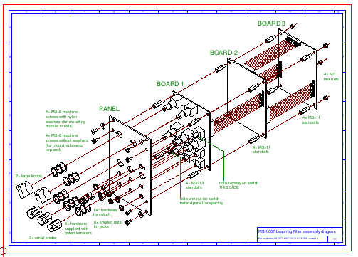 exploded assembly diagram of the Leapfrog VCF