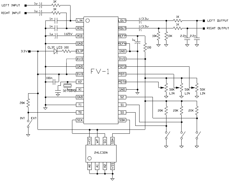 example circuit for the FV-1