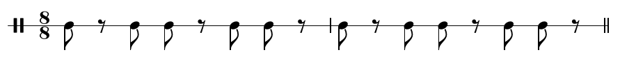 music notation: the cinquillo rhythm