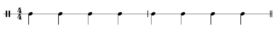 music notation:  4/4 straight rhythm